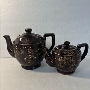 VINTAGE JAPANESE REDWARE TEAPOTS, Set of Two